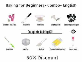 Baking for Beginners- Combo (Egg & Eggless)- English- With Baking Kit