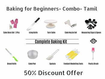 Baking for Beginners- Combo (Egg & Eggless)- Tamil- With Baking Kit